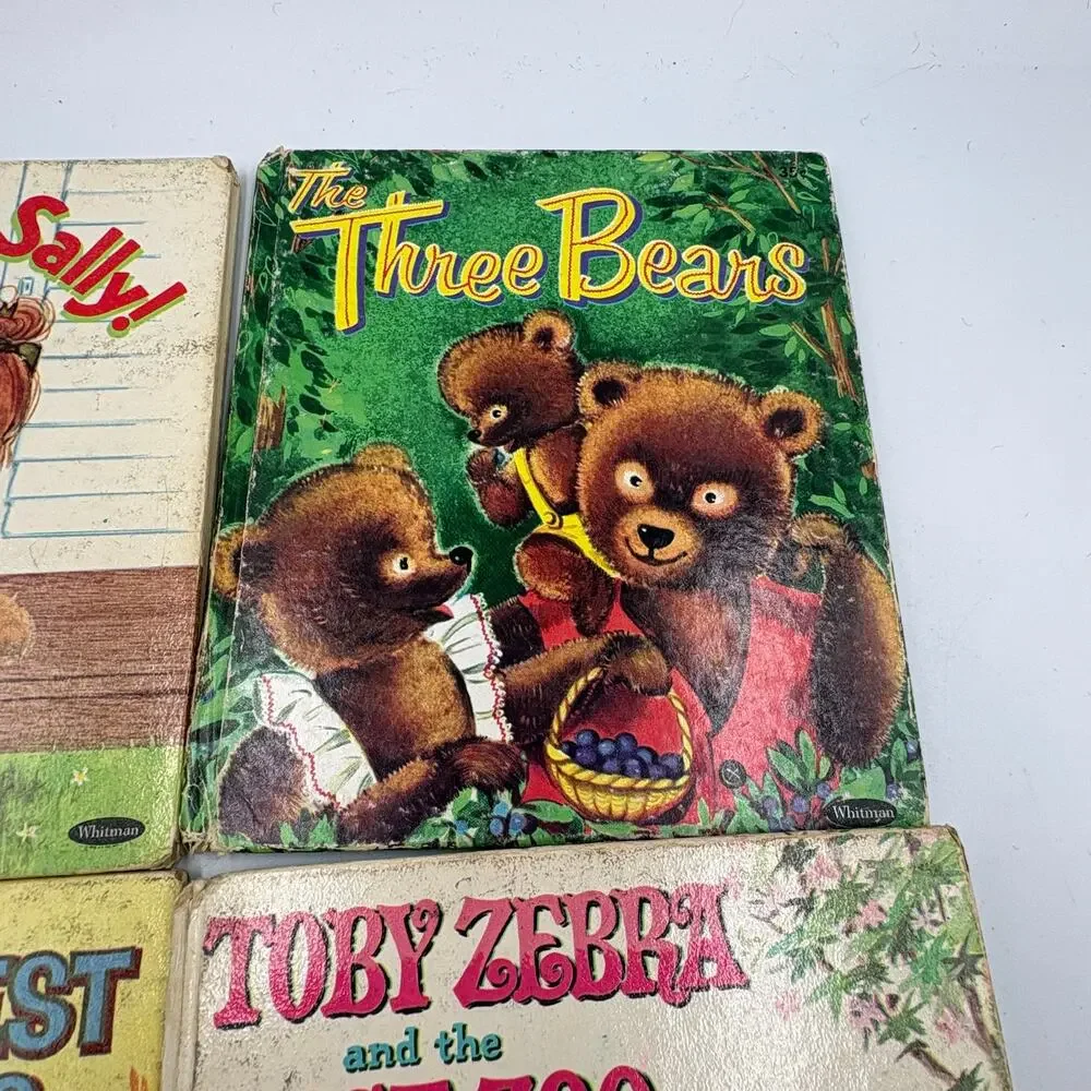 Vintage Lot 5 Whitman Children's Books The Three Bears Try Again Sally Animals